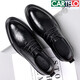 Cartelo weiche Kuhwinkel Winter Herren Lederschuhe Neue Style Pendlergeschäft formelle Schuhe Freizeitanzug Bräutigam Hochzeitsschuhe echtes Leder schwarz 42