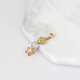 Miling 18K rose gold platinum gold color gold hollow three-flower pendant jewelry pendant brand best-selling plain gold lettering 18K gold