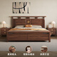 Small wooden nest bed solid wood bed double bed single bed new Chinese style black walnut storage bedroom 1.8 meters large wedding bed bed bracket 1500*2000