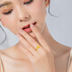 Chinese jewelry birthday gift for girlfriend gold ring female foot gold heart-to-heart ring alive gift for girlfriend