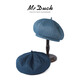 Mr DUCK Boina literaria retro japonesa teñida a mano 100% algodón para hombres y mujeres sombrero de mezclilla texturizado lavado sombrero de pintor artístico MS46718-azul vaca clásico (boina) M (adecuado para circunferencia de cabeza de 55-56 cm)