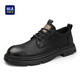 Hailan Home Hla Chaussures masculines Chaussures décontractées polyvalentes Chaussures en cuir bas pour hommes Chaussures de travail d'extérieur pour hommes hommes 0548 noir 44