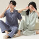 Manzhizhuang couple pajamas short-sleeved trousers for men cool pure cotton summer thin female parents can wear home clothes suit autumn 12605 single female L (recommended 100-120 Jin [Jin equals 0.5 kg])
