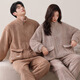 Imanan snowflake velvet couple pajamas for women winter thickened cardigan zipper warm casual men can be worn outside home clothes suit 5912 L women's style
