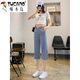 
Woodpecker thin Tennis Denim Cropped Pants for Women in 2025 Summer New Lightweight Ice Silk High Waist Small versatile Wide Leg Pants Light Blue 738 L Recommended/105-120Jin[Jin equals 0.5 kg]