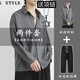 Tanghao Ice Silk Camisa negra Suit para hombres Mangas largas Desgaste sin planchar las mangas largas sueltas y casuales camisa blanca de niños blancos Camisa negra + pantalones negros + collar 2xl