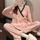 Wanmanduo cardigan pyjamas féminin coton automne style dentelle sexy dentelle à manche en V Célébrité Internet court spectacle 1 3882 # abricot jacquard m recommandé 80-105 Jin [Jin est égal à 0,5 kg]