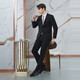 Qipai suit men's spring business formal wear easy-care flat lapel interview suit jacket