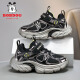 
Babudou (BOBDOG) children's shoes mesh breathable boys' sneakers 2025 spring new leather running shoes children's shoes boys' dad shoes black yellow (leather) XT-K674 size 31 (inner length 19.5 cm)
