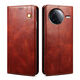 Luo Yi eignet sich für Redmi K80 Mobiltelefongehäuse K80 Pro New Leder K80 Supreme Version Flip Leder Hülle Full-Pack Anti-Fall-Silikon-Schutzhülle für Männer und Frauen High-End [Business Brown] Öl Wachsmuster Lederhülle Redmi K80