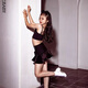 
Yusi Dancebaby Latin Dance Suit New Children's Latin Dance Set Training Suit Slit Dress DAS686 Black suspender plus slit skirt 160 (including breast cotton)