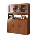 Konosu solid wood sideboard integrated wall-mounted living room wine cabinet tea cabinet storage cabinet multi-functional meal preparation storage storage cabinet four cabinet doors walnut color 80*34*182cm self-installation (installation tools provided)