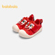 Balabala children's shoes children's toddler shoes boys and girls baby shoes 2025 new baby shoes spring and autumn shoes non-slip soft bottom red tone 00366 20