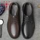 Dragonfly Brand Chaussures pour hommes Chaussures en cuir masculin Nouveau style Houstable Business Men's Casual Casual-Layer Cowhide Cuir One Foot Chaussures Lazy Chaussures Daddy Men 6627 noir 39