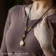 Beautifully made black necklace rope hand-woven rope Hetian jade jade gold jade pendant safety buckle pendant lanyard hanging neck for men and women 2mm brown 1 piece