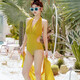 Mu Nanfei 2024 new one-piece swimsuit for women two-piece sexy slim super fairy vacation hot spring bikini hot spring swimsuit 12213-green S80-90Jin [Jin equals 0.5 kg]