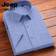 JEEP SPIRIT bamboo fiber shirt men's short-sleeved summer thin style free-iron middle-aged and elderly father's striped ice silk shirt summer D815-03 with pocket M 3890-115Jin[Jin equals 0.5 kg]