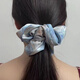 
2024 new style gentle temperament mercerized satin large intestine circle for women French super fairy oil painting hair ring 3897-1-light blue oil painting satin hair ring