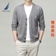 NODIKA Brand Vêtements masculins / Vêtements de vêtements pour hommes, cardigan en laine en V V-cols d'âge moyen et jeunes moutons décontractés, veste de pull tricotée en laine, recommandation blanche 3xl [165-180jin [Jin est égal à 0,5 kg]]]