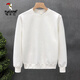 Woodpecker (TUCANO) simple dark pattern sweatshirt men's trendy brand round neck bottoming shirt 2025 spring and autumn new men's slim long-sleeved top white M
