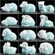 Zhenfan Ceramics Twelve Zodiac Ornaments Complete Set Cute Mini Rat Ox Tiger Rabbit Dragon Snake Horse Sheep Monkey Chicken Dog Pig Tea Pet Ornaments Monkey-(Ge Kiln Model)