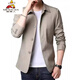 Scarecrow Spring and Autumn Men's Business Casual Jacket Suit Middle-aged and Young Solid Color Lapel Thin Korean Slim Trench Coat Jacket Light Gray 1048 M [Suggested 98-110Jin [Jin equals 0.5 kg]]