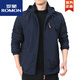 Romon Outdoor Men's Jacket Otoño e Invierno 2025 Nuevo tops de ropa de otoño para hombres de mediana edad más chaqueta de vellón Primavera y otoño grueso 9898 Black Style Plus Fleece 3xl
