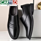 Cartelo High-End-Herrenschuhe echte Leder-Leder-Geschäft für formale Lederschuhe koreanische Stilhöhenhöhenschuhe und Velvet-Baumwollschuhe Herren Britische Schuhe Hochzeitsschuhe Trend 6189 Schwarzer Stil 41 41