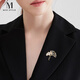 Mck retro ginkgo leaf brooch women's high-end corsage suit clothes pin accessories Chinese Valentine's Day gift