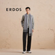 ERDOS 纯羊绒水纹刺绣商务休闲保暖男士围巾 钢灰色 180cmX40cm