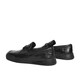 Belle Casual Shoes Men's Cow Leather Plaid Slip-On Shoes A1368AM4 Black 41