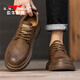 Bull family men's shoes autumn and winter business casual large leather shoes retro British style men's work shoes