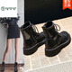 Woodpecker brand high-end mesh Martin boots for women 2025 summer breathable thin hollow short boots British thick sole mesh single boots black 38