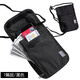 Close-fitting halter neck passport bag, overseas travel tickets, large mobile phone bag, crossbody bag, waterproof ID bag, custom printed logo, upgraded 7 compartments/anti-theft black