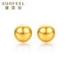Safir 18K gold earrings for women, small planet gold, simple and fashionable round bead earrings as gifts, a pair of k yellow