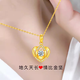 Buhesyt high-end gold necklace women's pendant 18K gold necklace as a birthday gift for your girlfriend Four-leaf clover