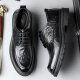 Cartelo Britisch-handgekämpfte Lederschuhe für Männer Geschäfte weiche Cowhide Herrenschuhe Formale Schuhe Herrenlederschuhe 9758 Schwarz 40