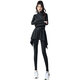 Aimengniao (Aimengniao) Running Sports Suit for Women 2024 Nouveau gymnase Séchant rapide des vêtements de séchage grimpant Badminton Dance Yoga Suit haut de sens Sense / Brick Red + Black L (Sélectionnez Code pour se référer au tour de taille du buste)