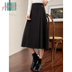 Halo Queen suit women's autumn and winter annual party dress thickened pleated skirt versatile slimming over-the-knee skirt A-line skirt H144B6003