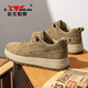 Chaussures masculines de la famille Bull 2024 Printemps et été Nouveaux chaussures de travail en toison rétro en cuir authentique décontractée basse chaussures parfaites britanniques khaki 42