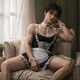 
Men's uniform sex underwear 2025 new sexy men's special large-size attack speed robe sm shame thong, male god's body robe [oneswear + leg ring] 160(M) Recommended weight [80-120Jin [Jin equals 0.5 kg]]