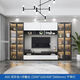 Mekejie XP Gabinete de TV Integrado Back Gabinet High Gabinet Sala de estar Estilo de vinos con puerta de vidrio A02 Longitud 2575*32/40*200