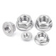 Jinchao 201/304 stainless steel flange nut 316 anti-slip locking cap fine hexagonal counter-tooth padded anti-loosening nut M10 (5 pieces) Dacromet