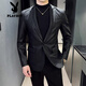 Playboy (PLAYBOY) suit men's genuine leather jacket Haining Spring and Autumn 2025 new jacket casual cowhide suit men's top black M suggests 100-120
