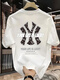 NY-NYC T-shirt de coton américain de style américain de haute qualité pour hommes et femmes lâches d'été