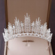 Crown tiara adult bride crown wedding atmosphere Japanese and Korean wedding hair accessories 18th birthday O style silver crown 15*6CM