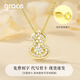 Grace Girl 18K Gold Gourd Necklace Female Gold Pendant Light Luxury High Fashion Clavicle Chain for Girlfriend Birthday Gift 18K Gold Gourd Necklace