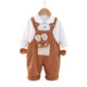 G.Duckkids Marke Children's Overalls Set Frühlings- und Herbstbabykleidung für Jungen und Mädchen, kleine und mittelgroße Kinder Frühling Zwei-teilige Set Brown 100