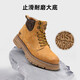 Camel (Kamel) Herrenschuhe Britisch Retro gelbe Stiefel Atmungsfreie Kleidung-resistente High-Top-Arbeitsstiefel Herrenhöhenhöhe und nicht rutschloser Martin-Stiefel G13W076024 Rauch und Sandfarbe/Kaffee 42
