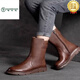 Specht Marke Echtes Leder Retro Martin Stiefel für Frauen 2025 Herbst und Winter weiche Leder sowie Velvet Vielseitig flacher Boden Nicht-Schlupf-Mittelstiefel Schwarze Single 38